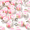 Handmade Polymer Clay Charms, with Iron Findings, Pink, 14x6x5mm, Hole: 1.8mm