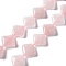 Natural Rose Quartz Beads Strands, Rhombus, 18~19x18~19x6mm, Side Length: 15~15.5mm, Hole: 1.4mm, about 21pcs/strand, 15.75''(40cm)