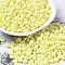 Baking Paint Glass Seed Beads, Donut, Yellow, 4x2.5mm, Hole: 1mm, about 137pcs/10g