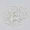 Iron Earring Hooks, Ear Wire, with Horizontal Loop, Nickel Free, Silver Color Plated, 17~19x0.8mm, Hole: 2mm, about 240pcs/50g