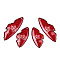 Christmas Theme Epoxy Resin Pendants, Wing Charms, Crimson, 39x15x2mm, Hole: 1.2mm