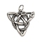 316 Surgical Stainless Steel Pendants, with Jump Ring, Trinity Knot with Snake Charm, Antique Silver, 37.5x37x7mm, Hole: 7mm