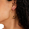 Fashionable and Elegant Large C-shaped with Butterfly Stainless Steel Stud Earrings, Golden, 50mm