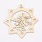 Undyed Wooden Pendants, Eight Pointed Star, for Christmas Theme, Antique White, 100x100x2.5mm, Hole: 2mm