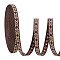 Ethnic Style Embroidery Polyester Ribbons, Jacquard Ribbon, Garment Accessories, Rhombus Pattern, Coffee, 3/8 inch(10mm)