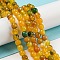 Natural Agate Beads Strands, Dyed, Round, Faceted, Green, Yellow, 6mm, Hole: 1mm, about 62pcs/strand, 14.17 inch(36cm)