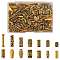 150Pcs 15 Style Tibetan Style Alloy Beads, Cadmium Free & Lead Free, Mixed Shapes, Antique Golden, 7~25x3.5~7mm, Hole: 1.5~3.5mm, 10pcs/style