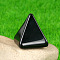 Natural Obsidian Healing Pyramid Figurines, Reiki Energy Stone Display Decorations, 17~20x18~20mm