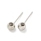 Brass Stud Earring Findings, Round, Platinum, 5mm, Hole: 2.5mm, Pin: 17x0.8mm