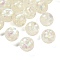 Transparent Resin with Paillette Beads, Round, Faceted, White, 16mm, Hole: 2mm