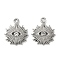 304 Stainless Steel Pendants, with Rhinestone, Evil Eye Charm, Stainless Steel Color, 20x17x3mm, Hole: 2mm