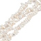 Electroplated Shell Pearl Beads Strands, Chip, White, 5~12x2~5x4~6mm, Hole: 1mm, 15.16~15.35''(38.5~39cm)