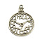 Alloy Clock Pendants, Tibetan Style, Cadmium Free & Nickel Free & Lead Free, Antique Silver, 39x30x2mm, Hole: 2mm, about 209pcs/1000g