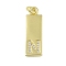 Brass Micro Pave Clear Cubic Zirconia Pendants, Real 18K Gold Plated, Rectangle, Letter N, 23.5x7.5x2mm, Hole: 3mm