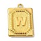 Ion Plating(IP) 304 Stainless Steel Pendants, Rectangle with Letter Charm, Real 18K Gold Plated, Letter W, 24.5x18x3mm, Hole: 1.8mm