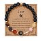 Natural Mixed Gemstone Round Beads Stretch Bracelet, Constellation Adjustable Bracelet, Leo, 7-1/2 inch(19cm)