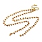 Brass Cable Chain Necklace Making, with Natural Orange Aventurine, Rack Plating, Long-Lasting Plated, Real 18K Gold Plated, Solded, 19.49 inch(49.5cm)