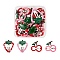 24Pcs 4 Style Iron Snap Hair Clips, with Enamel, for Children's Day, Cherry & Strawberry, Mixed Color, 30~35.5x28.5~29.5x1.9~2mm, 6pcs/style