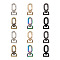 12Pcs 6 Colors Zinc Alloy Swivel Clasps, Oval, Mixed Color, 37x19x7mm, Hole: 3X12.5mm, 2pcs/color