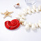 Ocean Plastic Shell Shape Pendant Teardrop Beaded Necklaces for Women, Golden, White, 14.57 inch(37cm)