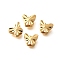 Brass Beads, Real 18K Gold Plated, Butterfly, 4.5x5.5x2.5mm, Hole: 1.4mm
