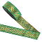 Ethnic Style Polyester Ribbon, for Garment Accessory, Dark Green, 3/4 inch(20mm), about 7.00 Yards(6.4m)/Roll