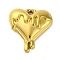 Ion Plating(IP) 304 Stainless Steel Pendants, Melting Heart Charm, Real 18K Gold Plated, 17.5x16.5x4mm, Hole: 1.6mm