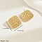 Geometric 201 Stainless Steel Stud Earrings for Women, Perfect for Daily Wear, Golden, Square, 21x21mm