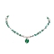Glass & Brass & Pearl Beaded Necklaces for Women, Alloy Enamel Clover Pendant Necklaces, Platinum, 17.91 inch(45.5cm)