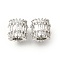 Column Brass Micro Pave Clear Cubic Zirconia European Beads, Large Hole Beads, Long-Lasting Plated, Cadmium Free & Lead Free, Rack Plating, Platinum, 9.5x9mm, Hole: 4.5mm