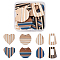 16Pcs 8 Style Resin & Wood Pendants, Mixed Shapes, Mixed Color, 34~38x26~39x3~3.5mm, Hole: 1.8~2mm, 2pcs/style