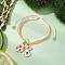 Easter Glass Seed Beads Braided Bead Bracelets, Alloy Enamel Rabbit & Egg Charm Bracelets for Women, with Nylon Thread, Light Salmon, Inner Diameter: 2~3-3/8 inch(5~8.5cm)