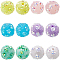 24Pcs 6 Colors Resin Sugar Bubblegum Beads, Druzy Round Beads, Mixed Color, 16~17mm, Hole: 1.6~2mm, 4pcs/color