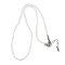 3.5MM Polyester Metallic Cord Braided Cord Necklace Making, with Brass Findings and 202 Stainless Steel Lobster Claw Clasps, Long-Lasting Plated, Rack Plating, Stainless Steel Color, White, 16.14 inch(41cm)~18.11 inch(46cm)