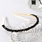 Wire Wrapped Natural Obsidian Chip Hair Bands, with Metal Hoop, for Women Girls, 140x120x25mm