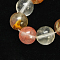 Tigerskin Glass Beads Strands, Round, Colorful, 4~5mm, Hole: 1mm
