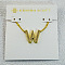 Brass Initial Pendant Necklaces for Women, Golden, Letter W, 15.75 inch(40cm)