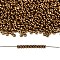TOHO Demi Round Seed Beads, Japanese Seed Beads, Metallic Colours, (221) Bronze, 8/0, 3x1.15mm, about 3722pcs/50g