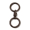 Alloy Spring Gate Clasps, with Spring Findings, Coconut Brown, 76.5mm