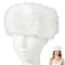 1Pc Faux Fur Fiber Yarn Warmer Headbands, Soft Stretch Thick Cable Knit Head Wrap for Women, White, 320x120mm, 1pc/color
