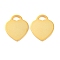 925 Sterling Silver Blank Heart Charms, Golden, 12x10x1mm, Hole: 3.5x2mm