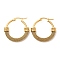 304 Stainless Steel Mesh Chains Hoop Earrings, Real 18K Gold Plated, 27.5x28.5x6mm