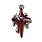 Alloy Resin Pendants, Star, with Loop, Dark Red, 32x19x11mm, Hole: 3mm