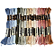 Polyester Embroidery Threads, Cross Stitch Threads, Segment Dyed, Mixed Color, 0.5~2mm, about 8.75 Yards(8m)/Skein, 18 colors, 1 skein/color, 18 skeins/set
