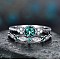 Alloy Micro Pave Cubic Zirconia Finger Rings for Women, Stackable Rings, Platinum, Light Sea Green, US Size 8(18.1mm)