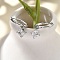 304 Stainless Steel Micro Pave Cubic Zirconia Hoop Earrings, Rhombus, Stainless Steel Color, Clear, 20mm, Pin: 0.8mm