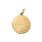304 Stainless Steel Pendants, Flat Round with Word I Am Powerful, Golden, 17x15x1mm, Hole: 4.5mm