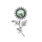 Abalone Shell Sunflower Brooch, Anti-walk Scarf Buckle Pin Clothing Accessory, Silver, 55x31mm