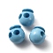 Plastic Cord Locks, Double Hole Drawstring Stopper Fastener Buttons, Sky Blue, 21x18mm, Hole: 5.5mm
