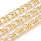 Aluminium Two Tone Rhombus Link Chains, Unwelded, with Spool, Golden, 19x13x2mm, about 32.81 Feet(10m)/Roll